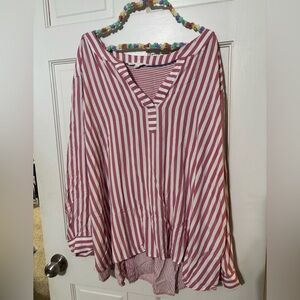 Jane and Delancey pink and white stripped top